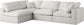 Plush - Velvet Standart Comfort Modular Sectional 4 Piece - Cream