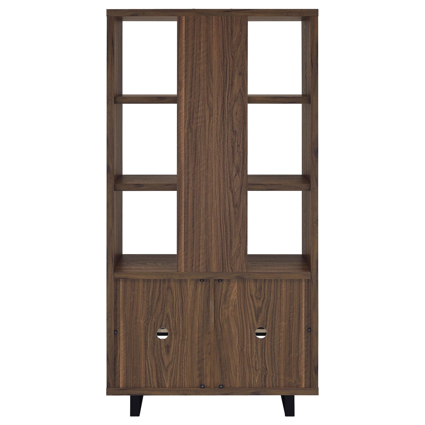 Maddox - 3-Shelf Cabinet Bookcase - Walnut