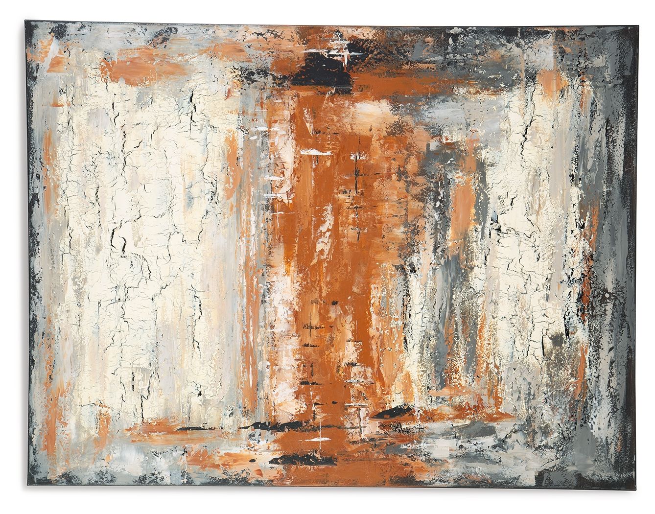 Carmely - Gray / White / Orange - Wall Art