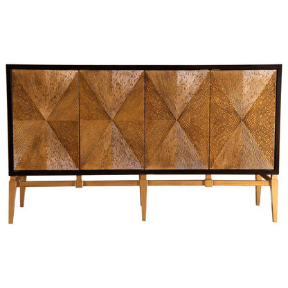 Zira - Wood Parquet Storage Accent Cabinet