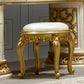 HD-903 - Stool - Ivory With Gold Highlights