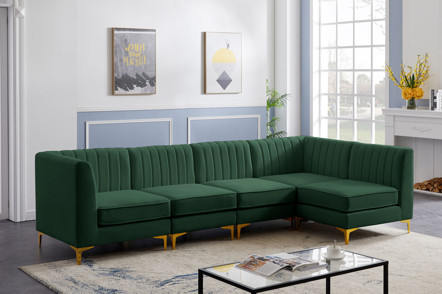 Alina - Modular Sectional - Green