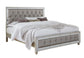 Riley - 4 Piece King Bedroom Set (King Bed, Dresser, Mirror, Nightstand) - Silver