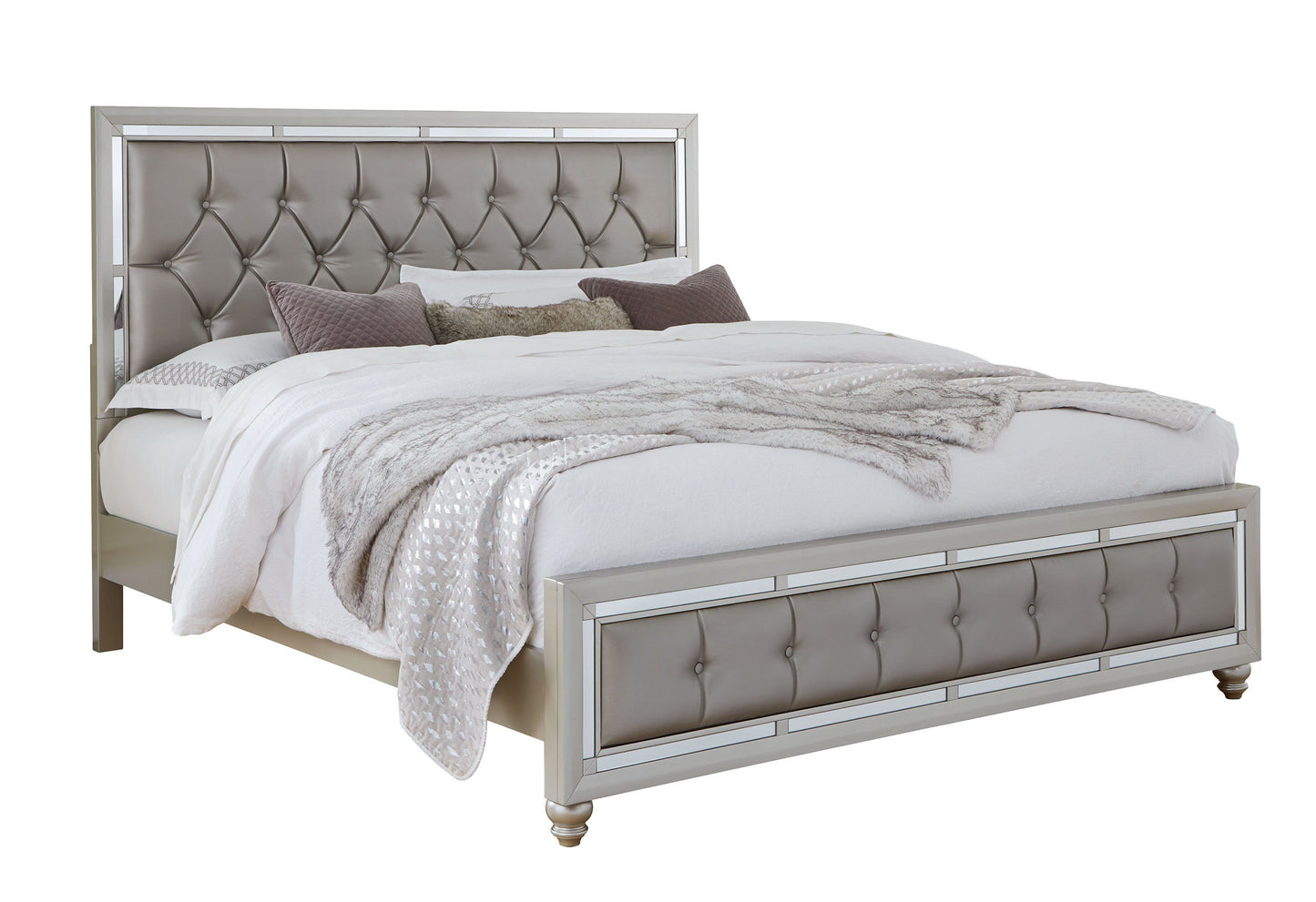 Riley - King Bed - Silver