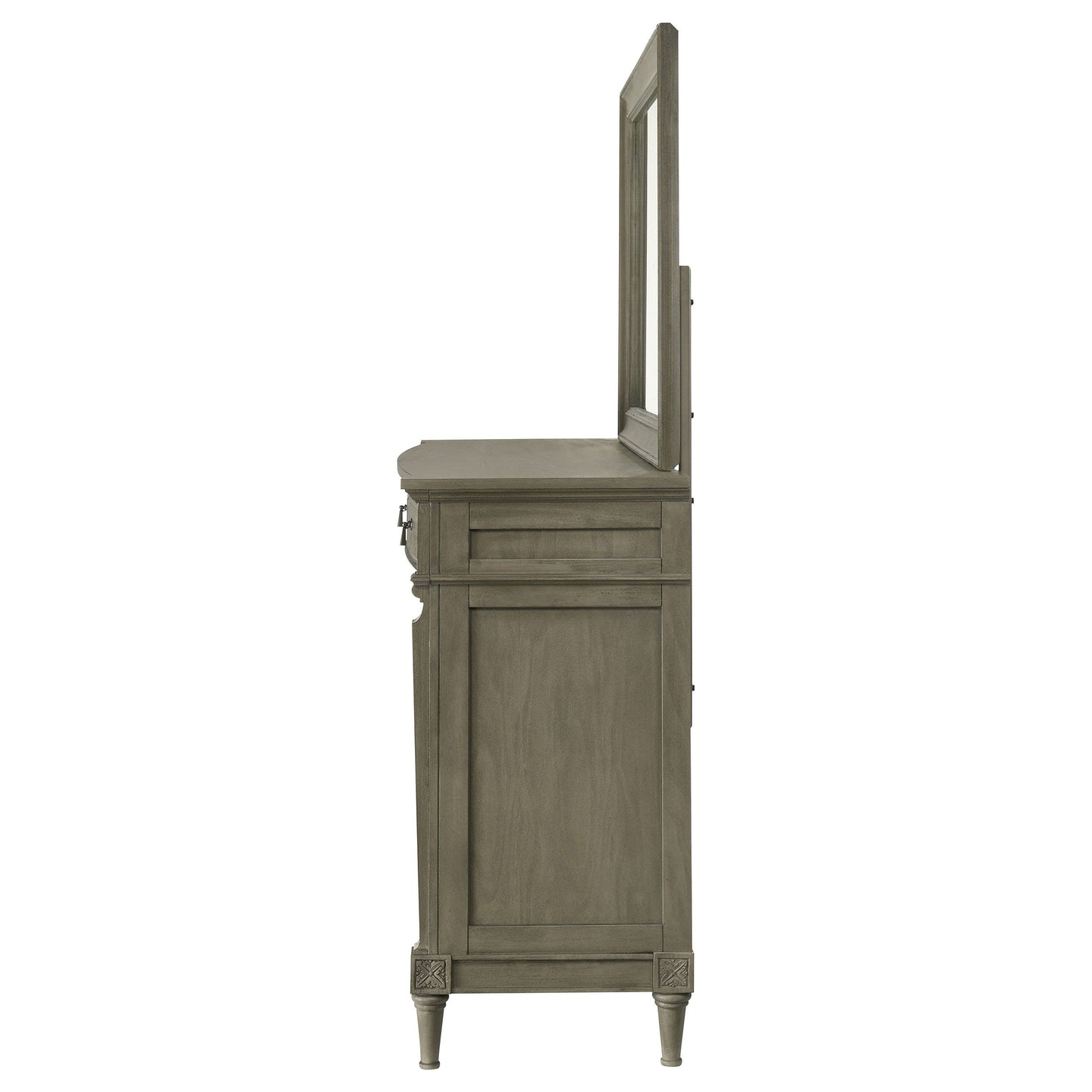 Alderwood - 9-Drawer Dresser With Mirror - French Gray