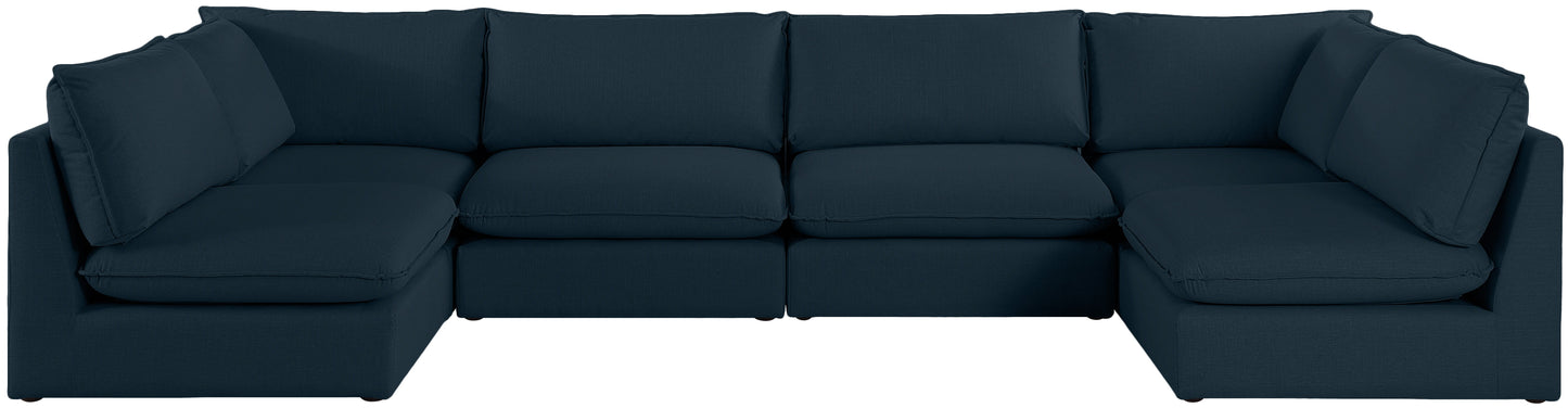 Mackenzie - Modular Sectional 6 Piece - Navy - Modern & Contemporary