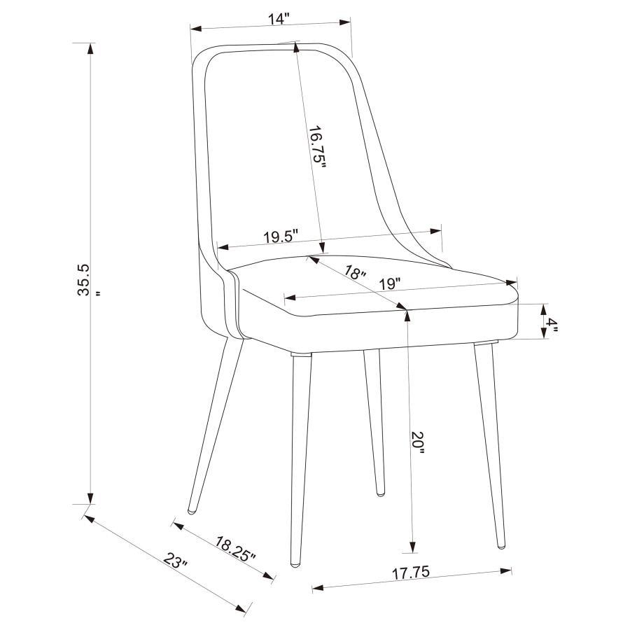 Cabianca - Upholstered Dining Side Chair (Set of 2) - Gray