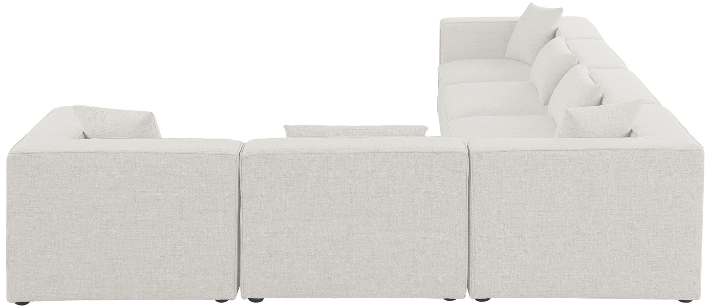 Cube - Modular Sectional 6 Piece - Cream - Fabric - Modern & Contemporary