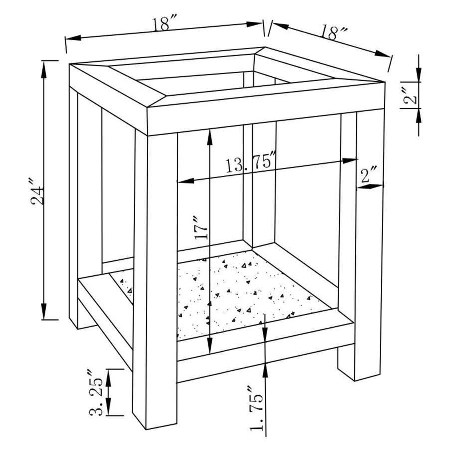 Valentina - Square End Table With Glass Top Mirror