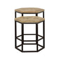 Adger - 2 Piece Hexagon Nesting Tables - Natural And Black