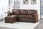 U0203 - Coffee Reversible Pullout Sofa Bed - Dark Brown