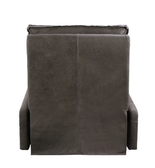 Metier - Recliner - Gray Top Grain Leather & Aluminum