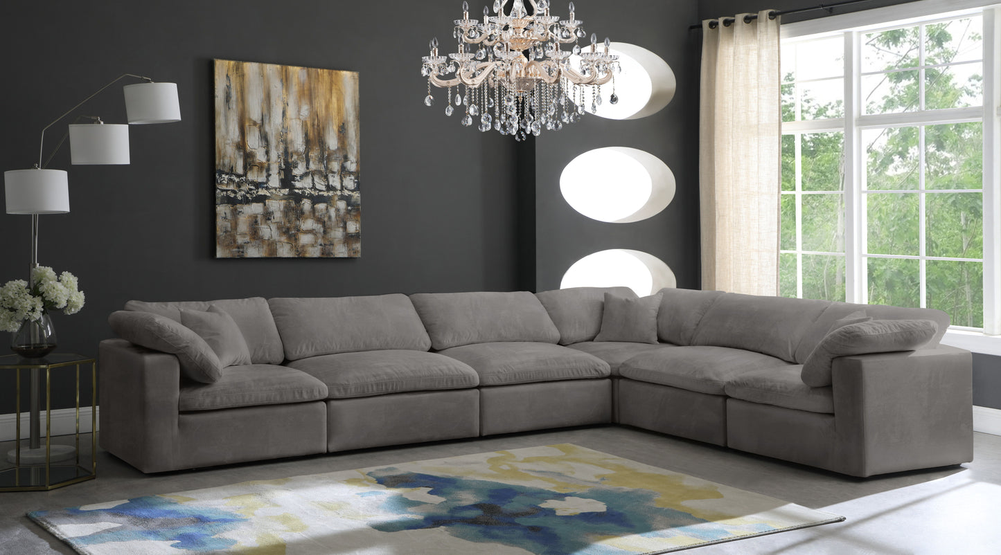 Cozy - Modular Sectional Cloud 6 Piece - Grey