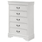 Louis Philippe - 5-Drawer Bedroom Chest - White