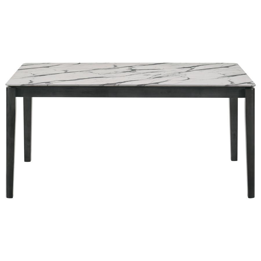 Stevie - Rectangular Faux Marble Top Dining Table