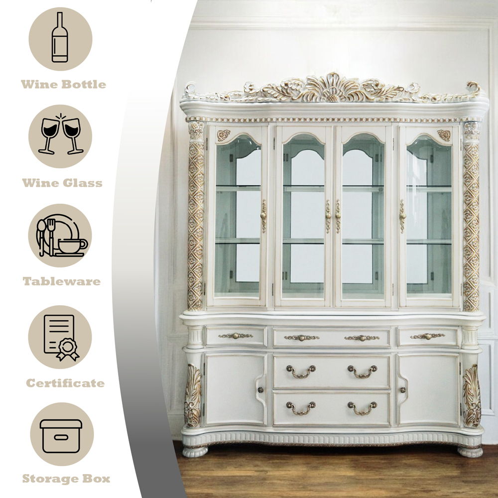 Vendom - Hutch & Buffet - Antique Pearl Finish