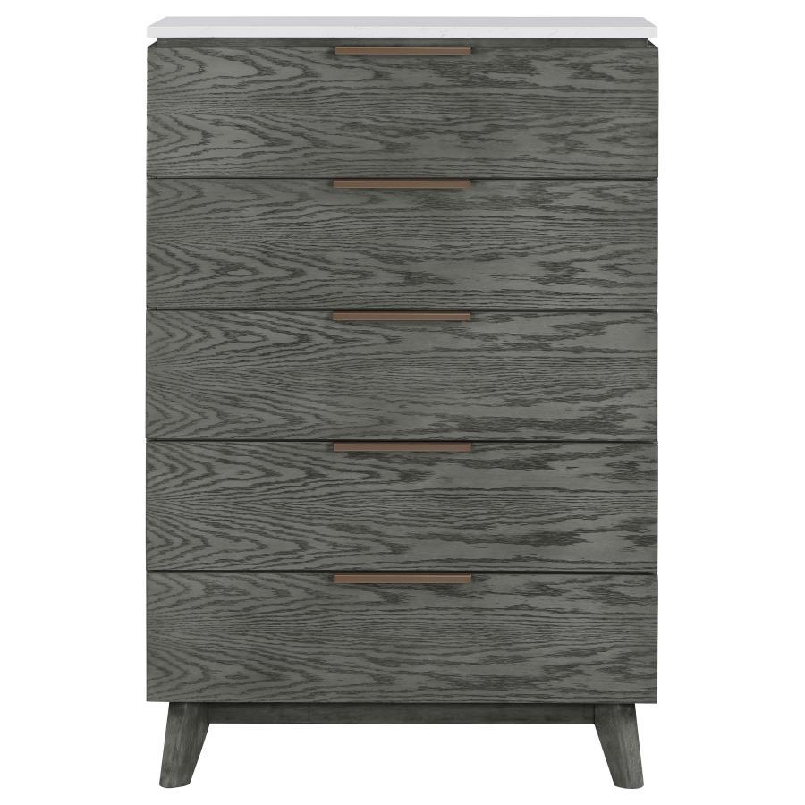 Nathan - 5-Drawer Bedroom Chest - Gray