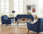 Gano - Sloped Arm Upholstered Sofa - Navy Blue