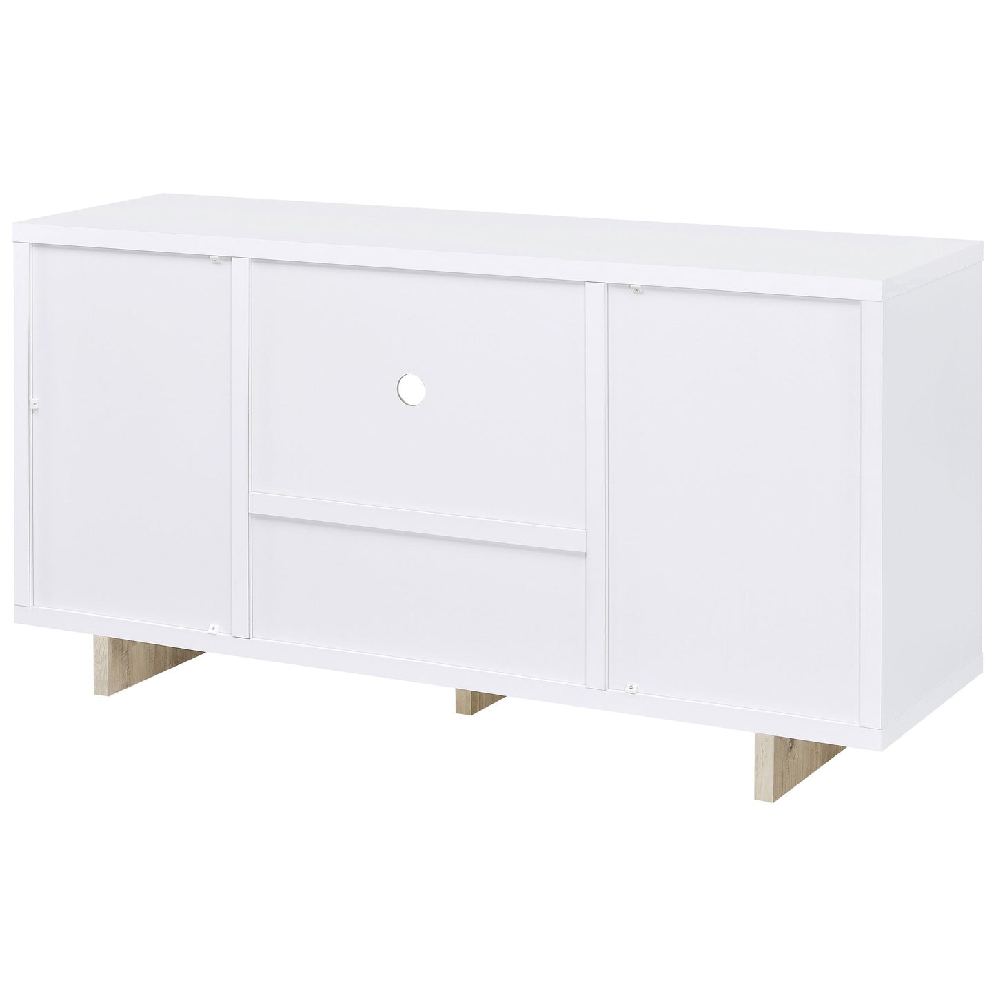 Dalton - 2 Door Storage Credenza - White And Distressed Pine