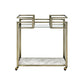 Neilo - Kitchen Cart - Clear Glass, Faux Marble & Wire Brass Finish