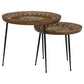 Nuala - 2 Piece Round Nesting Table With Tripod Tapered Legs - Honey And Black