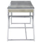 Emelle - 2-Drawer Glass Top Writing Desk - Gray Driftwood And Chrome