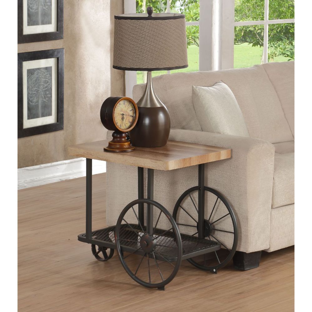 Francie - End Table - Oak & Antique Gray