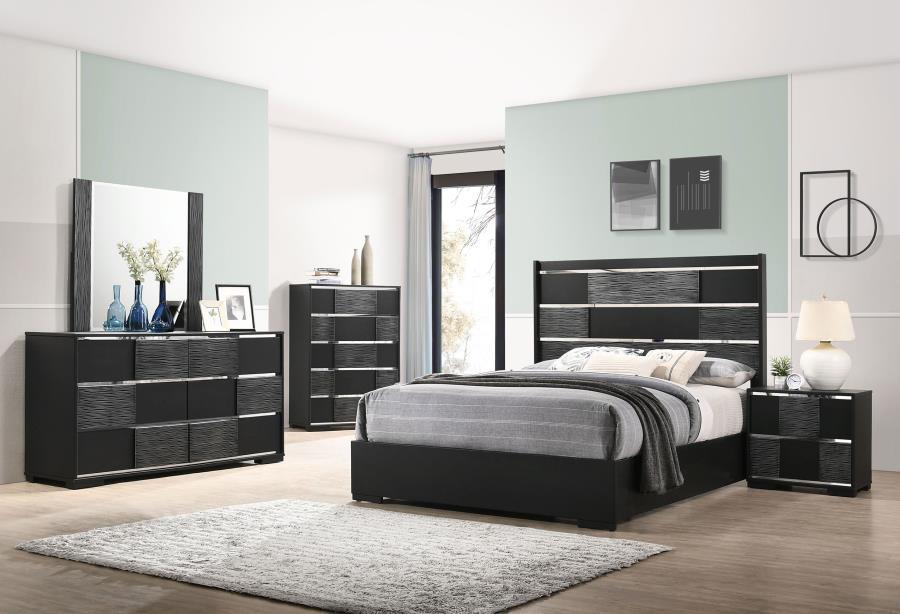 Blacktoft - 6-Drawer Dresser With Mirror - Black