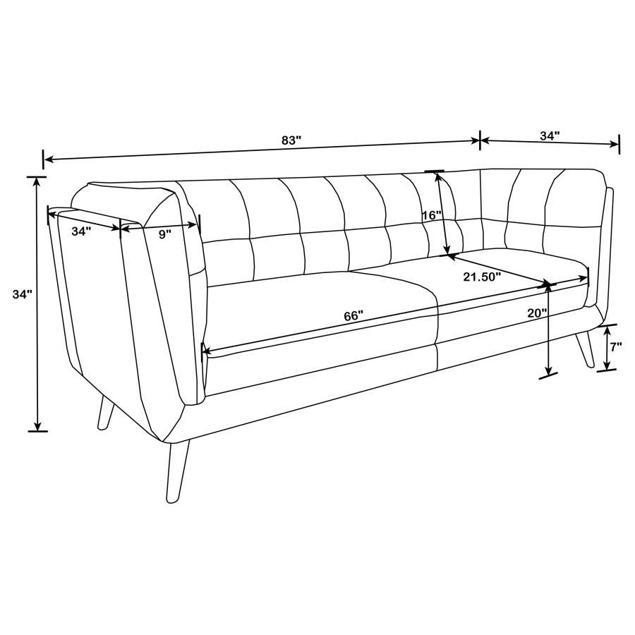 Thatcher - Upholstered Tuxedo Arm Sofa Set