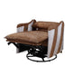 Qalurne - Recliner - 2-Tone Mocha Top Grain Leather & Aluminum