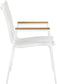 Nizuc - Outdoor Patio Dining Arm Chair (Set of 2) - White - Fabric