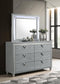 Veronica - 6-drawer Bedroom Dresser With Mirror - Light Silver