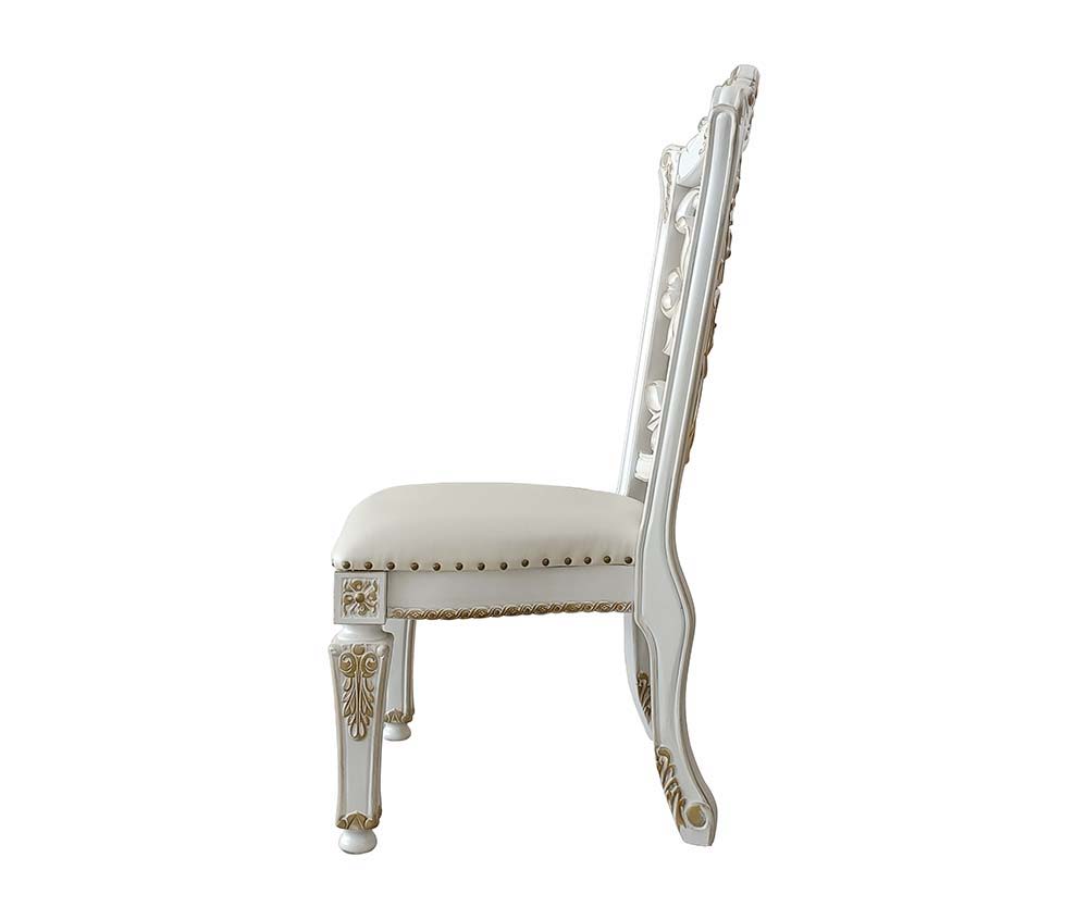 Vendom - Side Chair (Set of 2) - PU & Antique Pearl Finish - 48"