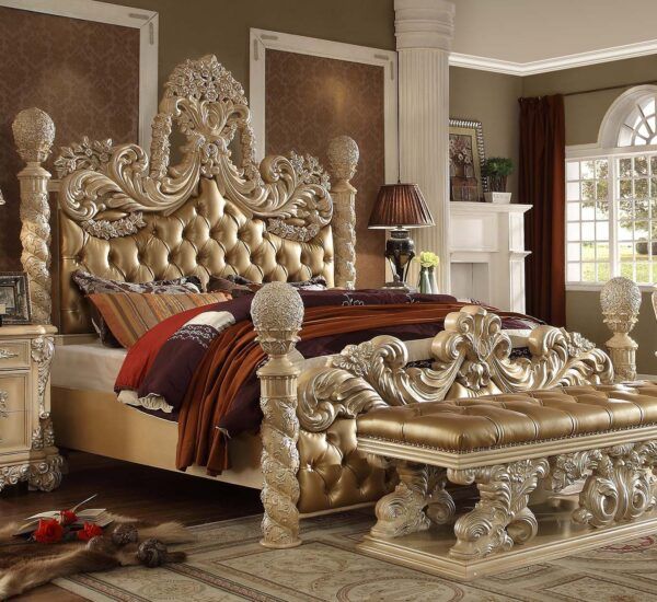 HD-7266 - 5 Piece California King Bedroom Set - Pickle Frost With Silver Highlight