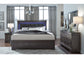 Pompei - 5 Piece Queen Bedroom Set With LED - Metallic Gray