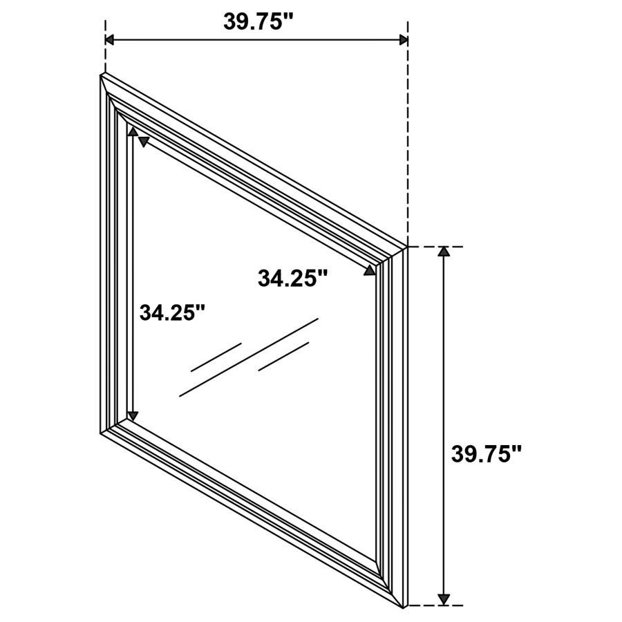 Janine - Square Dresser Mirror - Gray