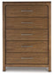 Cabalynn - Light Brown - Five Drawer Chest