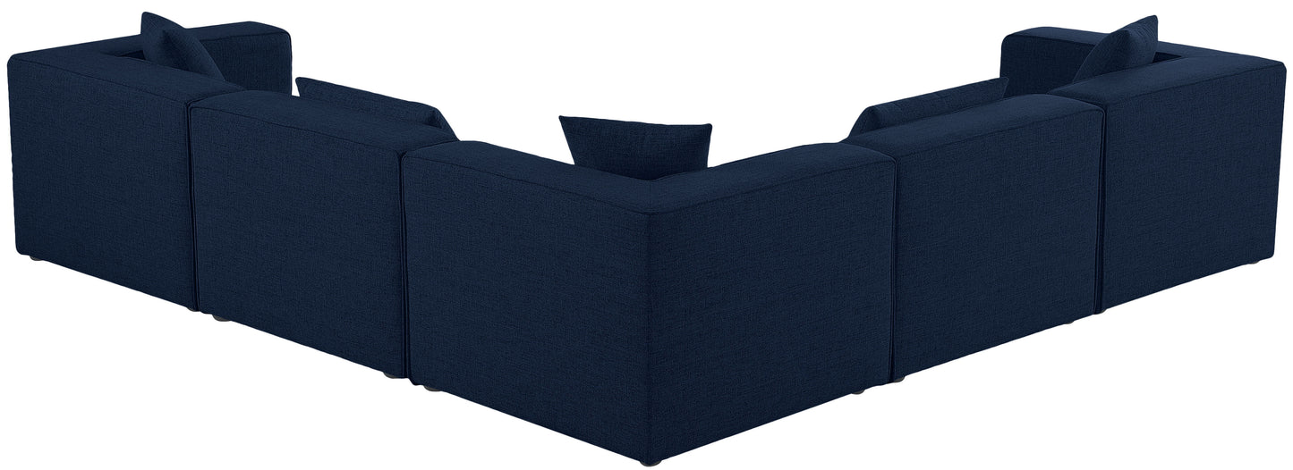 Cube - Modular Sectional 5 Piece - Navy