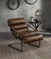 Dolgren - Accent Chair - Sahara Top Grain Leather & Matt Iron Finish