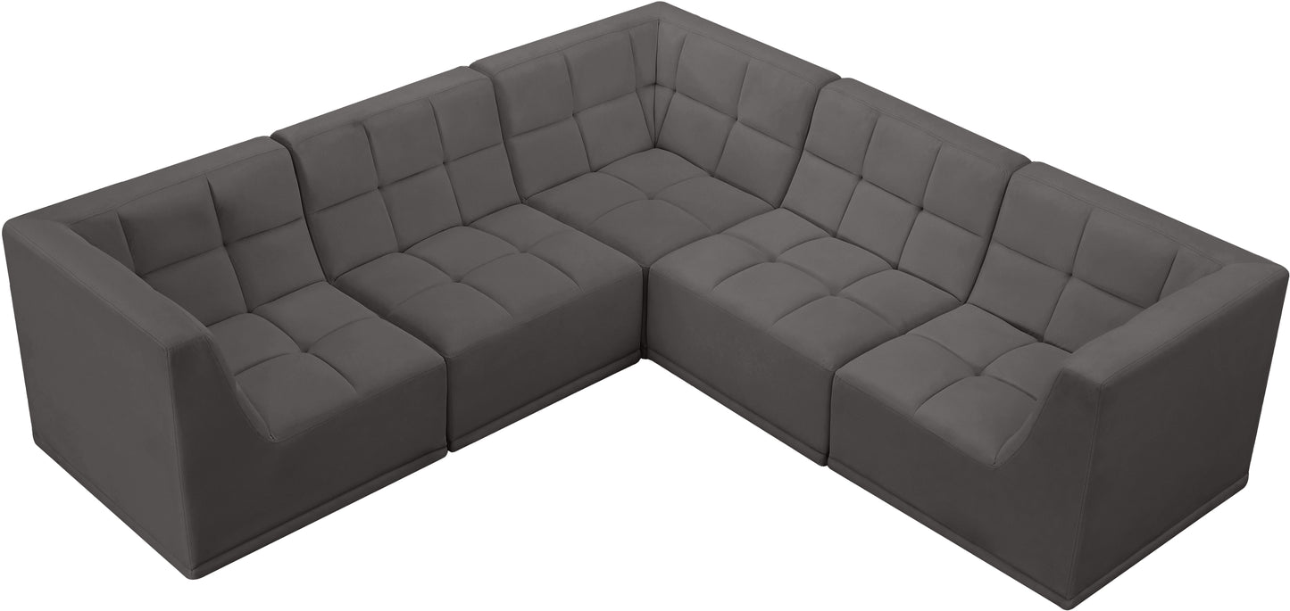 Relax - Modular Sectional 5 Piece - Gray - Modern & Contemporary