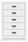 Binterglen - White - Five Drawer Chest