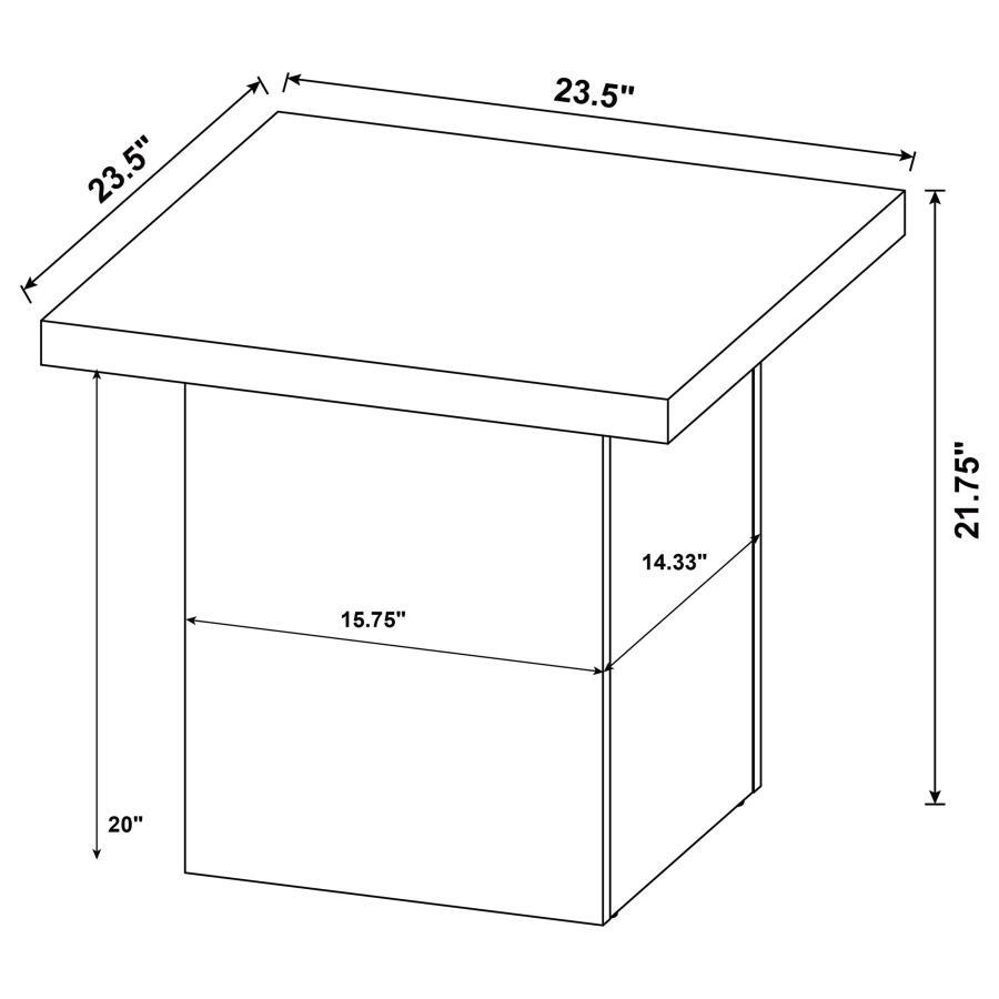 Devar - Square Engineered Wood End Table - Mango