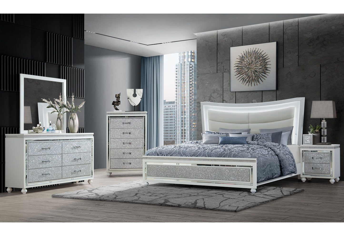 Collete - 5 Piece Full Bedroom Set - White