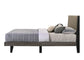 Valdemar - Queen Bed - Brown Fabric & Weatheted Gray Finish