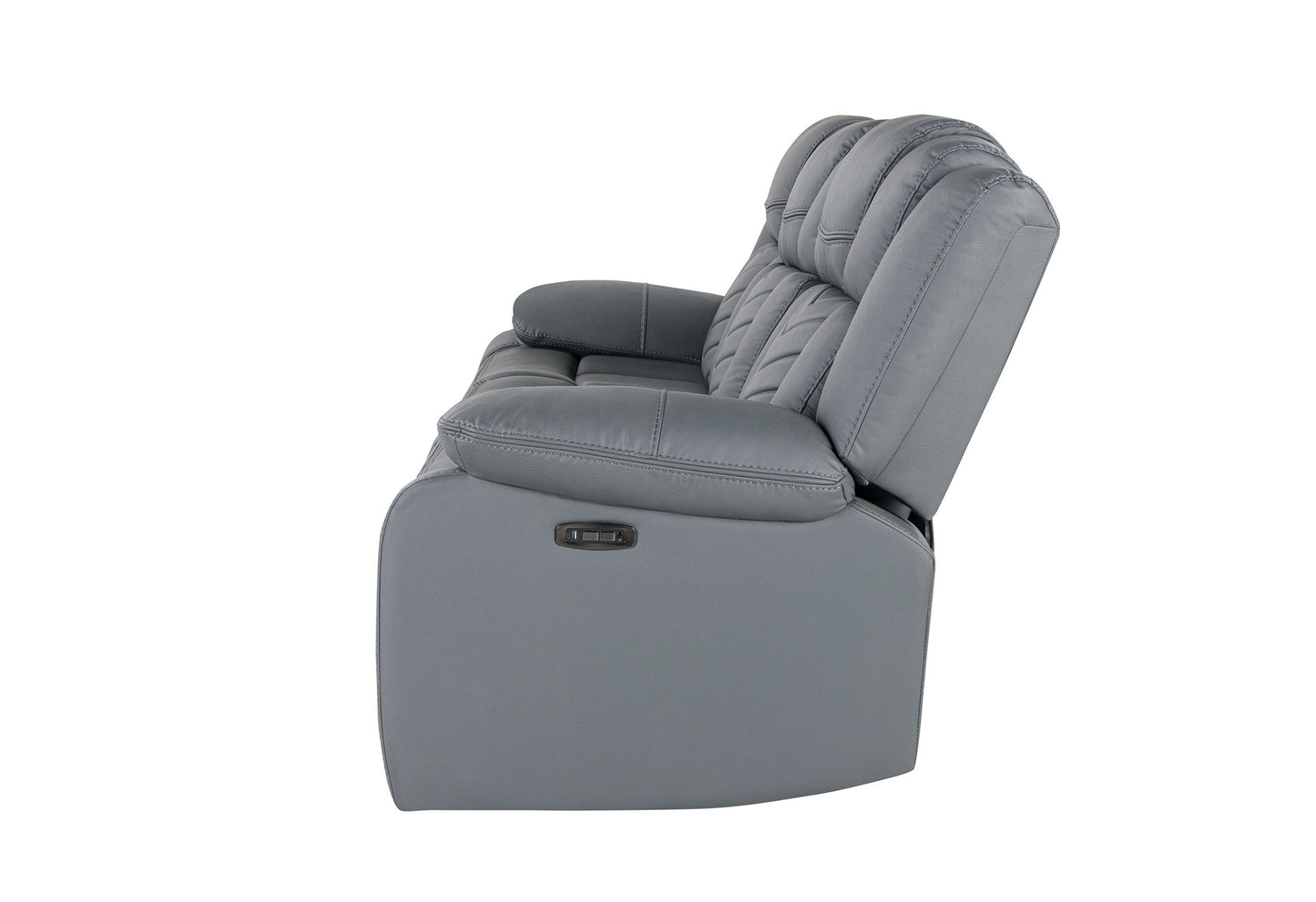 U7068 - 10 Power Reclining Sofa / Power Console Reclining Loveseat / Power Recliner With LED - Gray