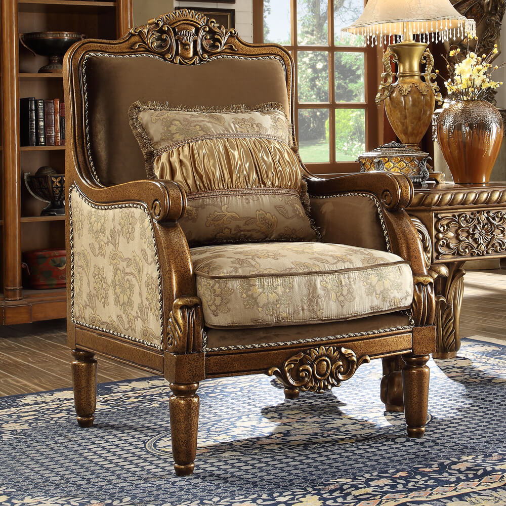 HD-610 - 3 Piece Sofa Set - Gold