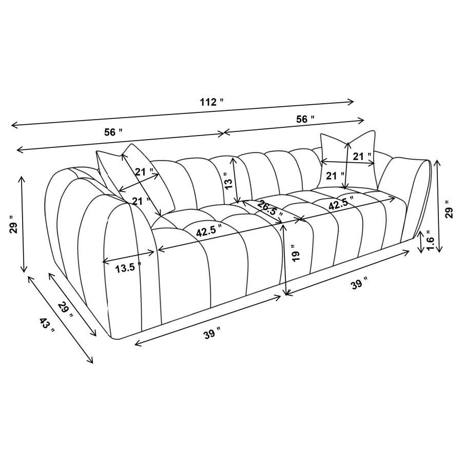 Winchester - Boucle Upholstered Extra Long Sofa - Sand Pebble