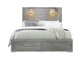 Tiffany - King Bed With Lamps - Silver