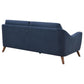 Gano - Sloped Arm Upholstered Sofa - Navy Blue