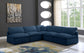 Plush - Velvet Standart Comfort 5 Piece Modular Sectional - Navy - Fabric